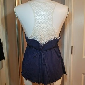 Navy Blue Tank Top with Detailed back